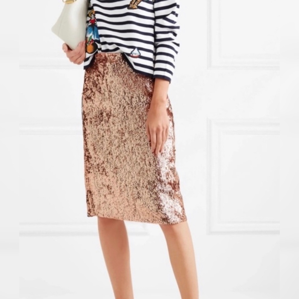 🎉 HOST PICK | J. Crew NWT ✨ Rose Gold Sequin Midi Skirt